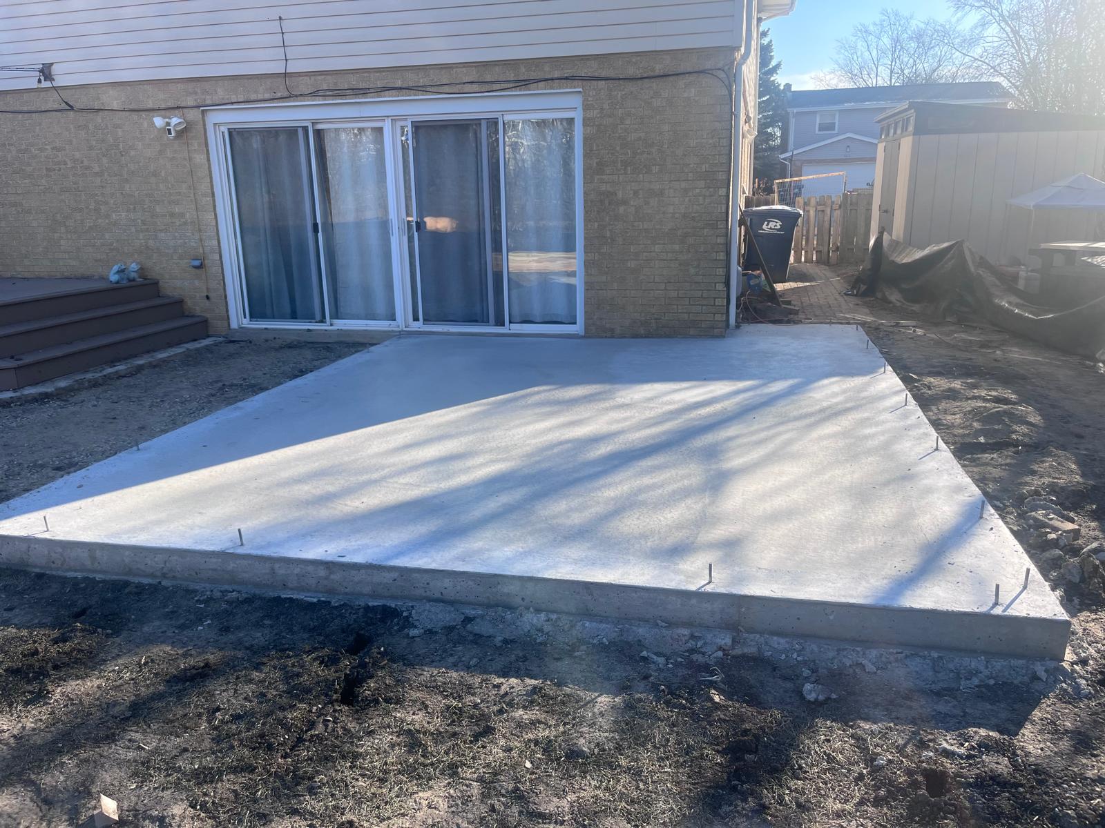 Finished concrete patio